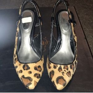 EUC Aeroflex leopard slingbacks